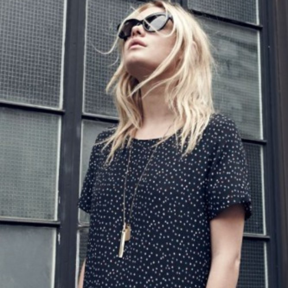 Madewell x Sezane blue dress